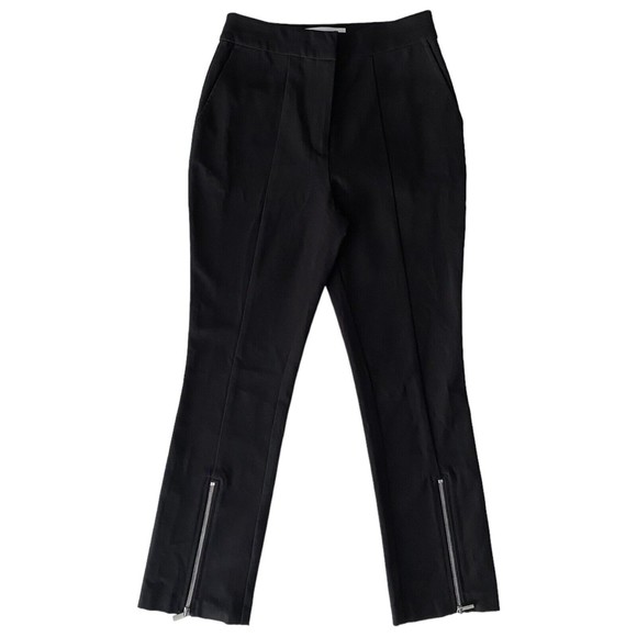 Womens Derek Lam 10 Crosby Van Cropped Zipper Pants Black High Waist Size 4 - Picture 2 of 5